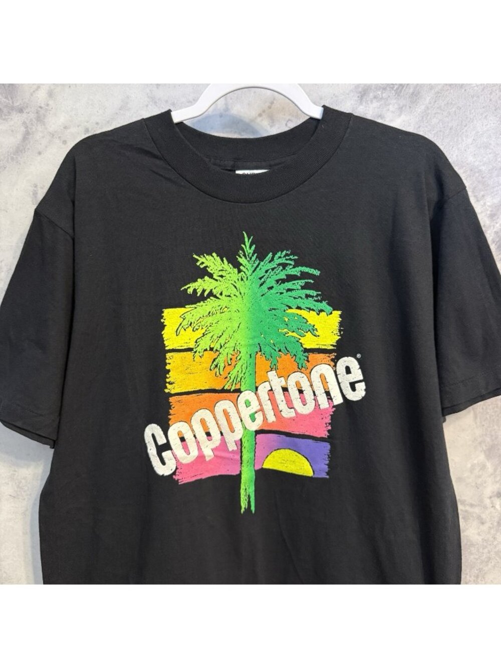Vintage 90s Coppertone Sunscreen T Shirt Beach Summer Surf Wear Tee USA XL